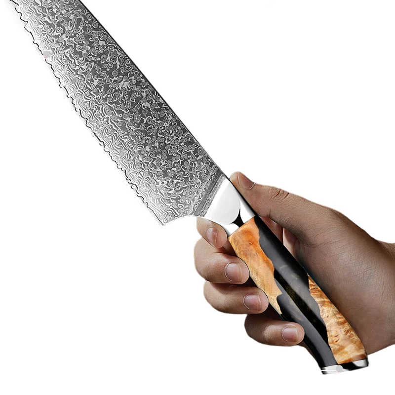 Couteau Santoku Japonais en Acier Damas