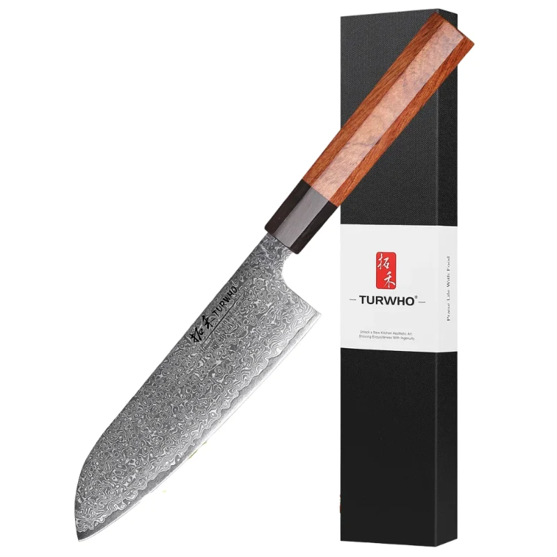 Couteau Santoku Japonais Lame Damas
