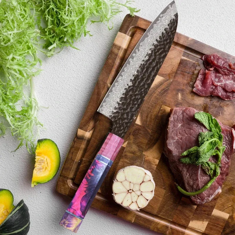 Couteau Santoku Damas Martelé