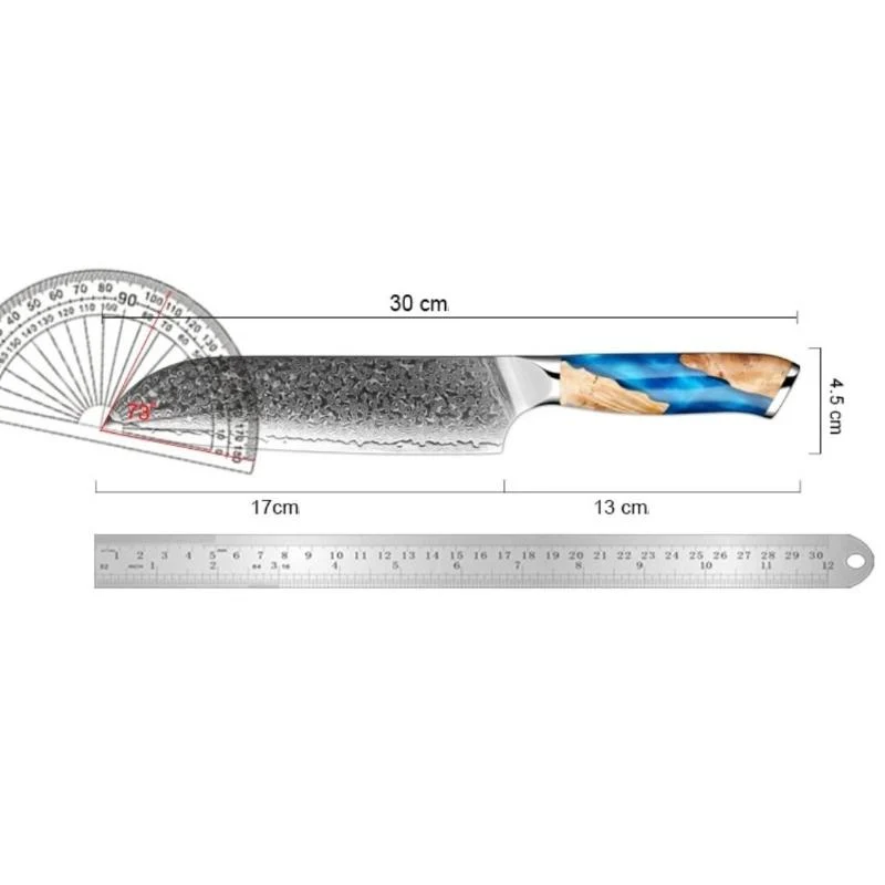 Couteau Santoku Lame Acier Damas