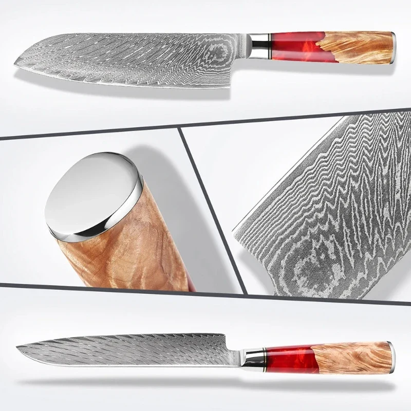 Couteau Santoku en Acier Damas