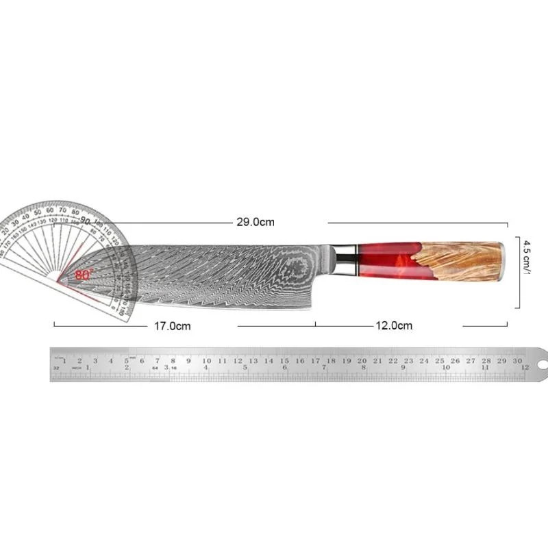 Couteau Santoku en Acier Damas