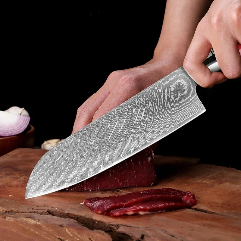 Couteau Santoku en Acier Damas