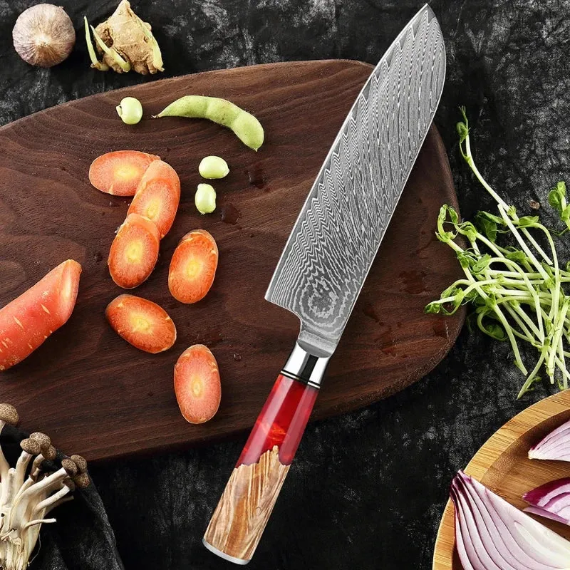 Couteau Santoku en Acier Damas