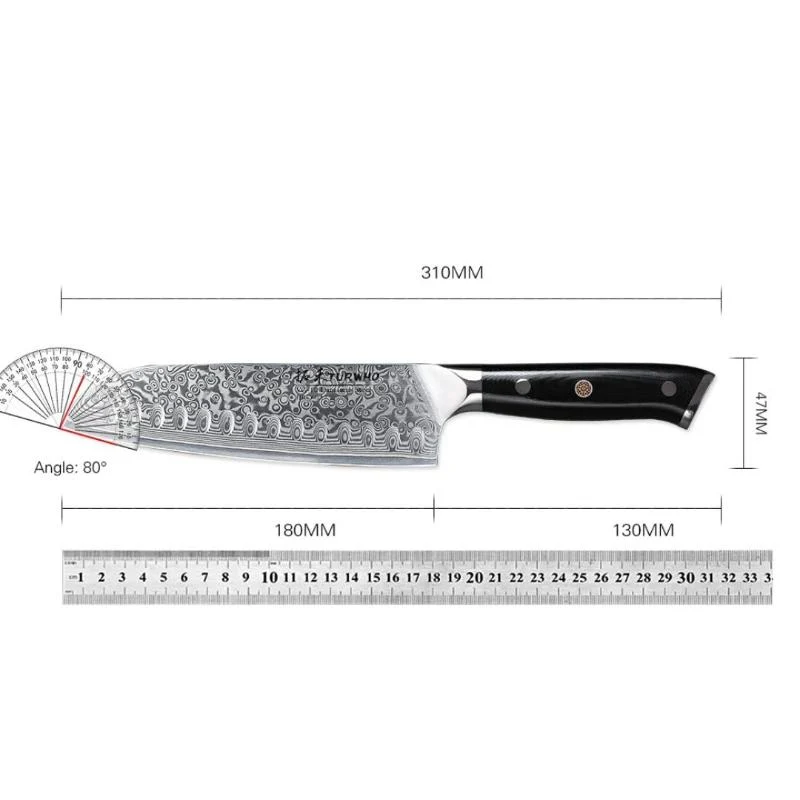 Couteau Damas Santoku