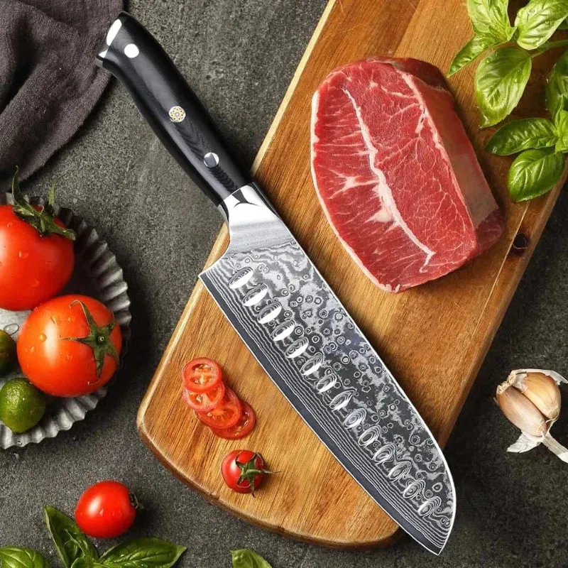Couteau Damas Santoku