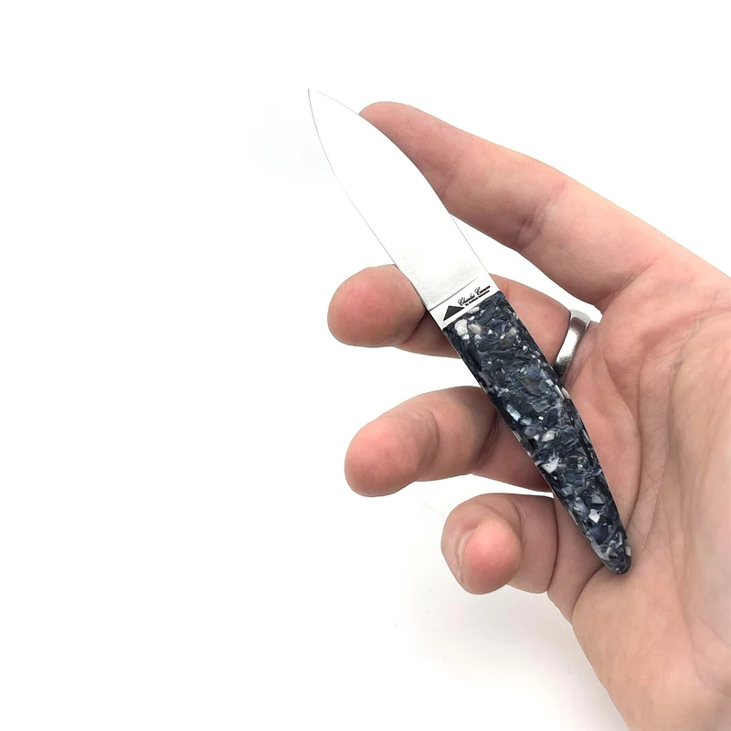 Couteau à huître manche en COQUILLES DE MOULES recyclées
