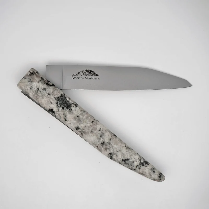 Couteau manche en granit du Mont Blanc