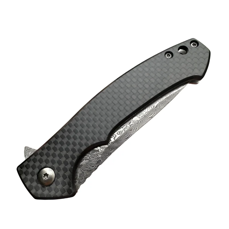 Couteau Pliant Damas Carbone