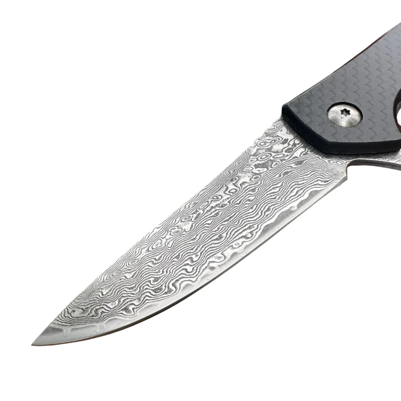 Couteau Pliant Damas Carbone