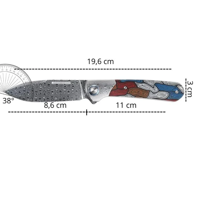 Couteau Pliant Damas Français