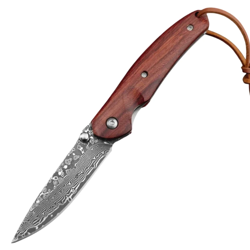Couteau Pliant Damas Hinoki