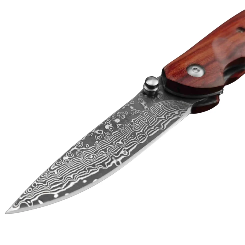 Couteau Pliant Damas Hinoki