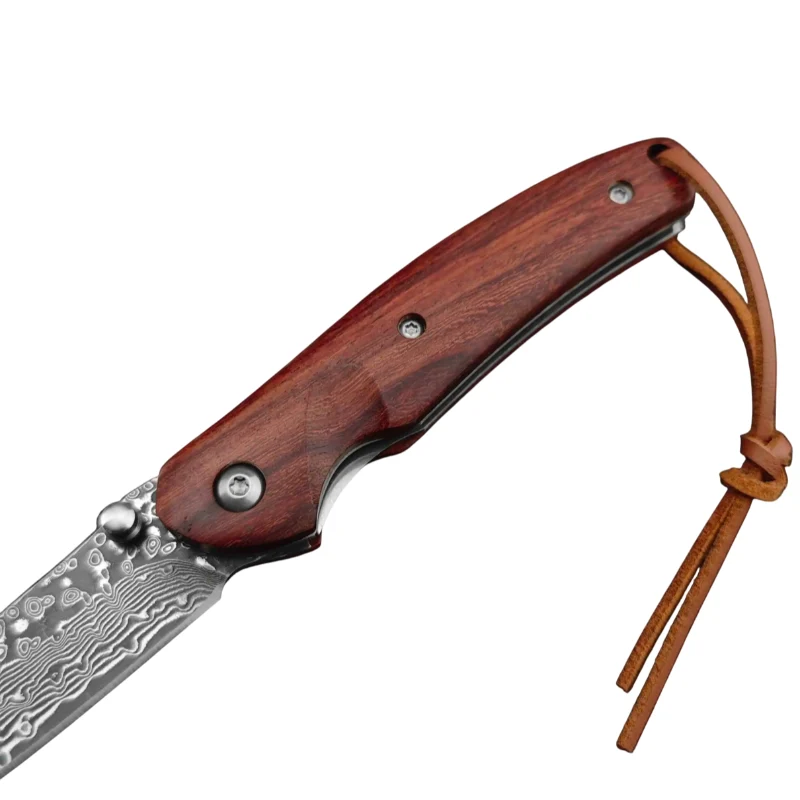 Couteau Pliant Damas Hinoki