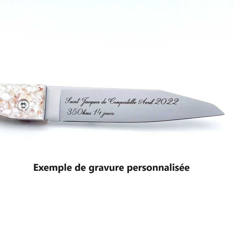 Couteau piémontais Le Pèlerin Saint Jacques de Compostelle