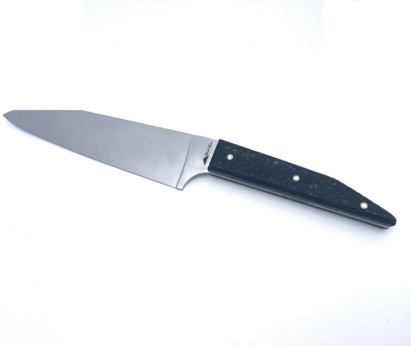 Couteau du chef manche en charbon brut