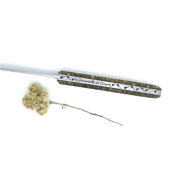 Couteau manche en fleur d'immortelle de Corse