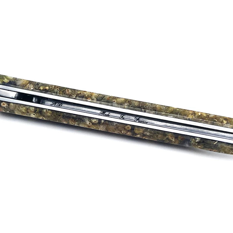 Couteau manche en fleur d'immortelle de Corse
