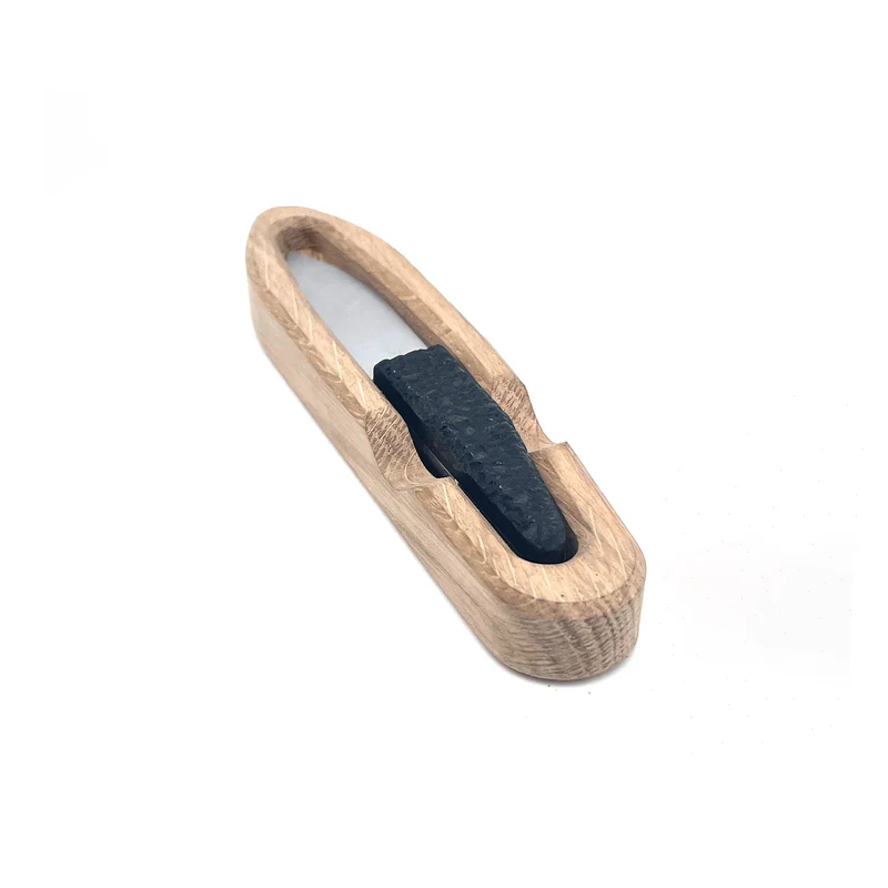 Couteau à huître manche en CHARBON BRUT