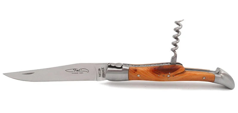 Couteau Laguiole Tire Bouchon Bois de Cade TMC