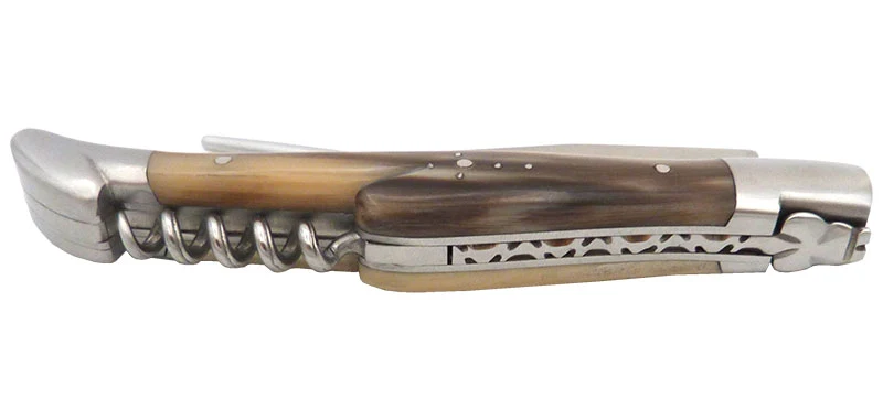 Couteau Laguiole Tire Bouchon Corne Naturel TMC