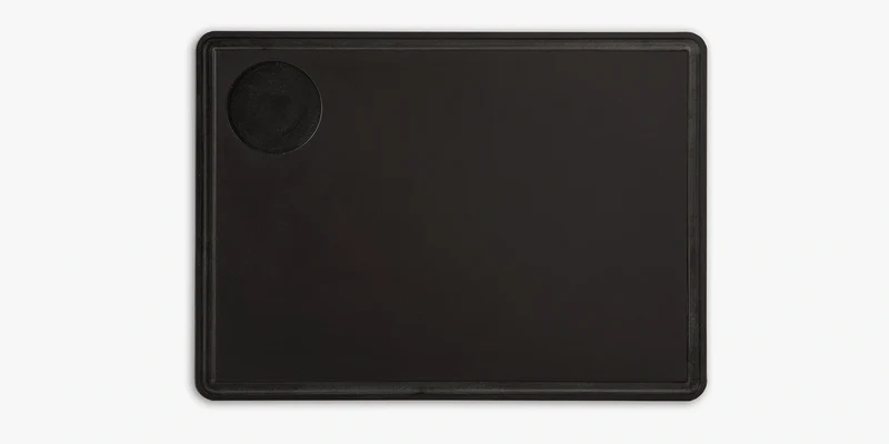 Tabla salsera negra con canal 330 x 230 mm