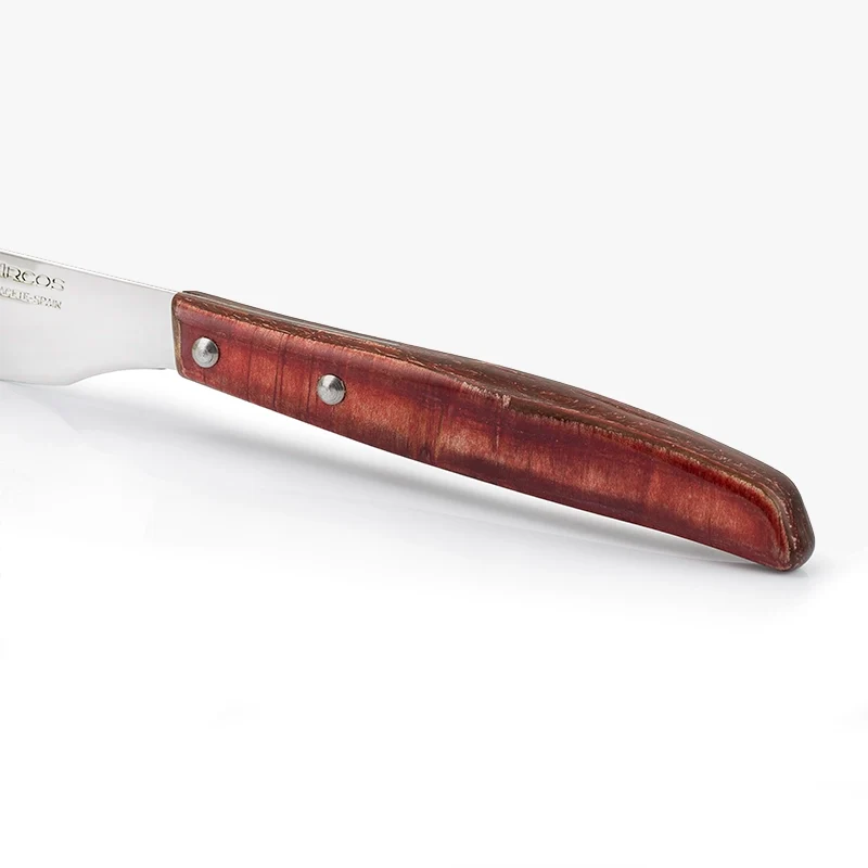 Set 4 Pzas. Cuchillo chuletero Madera de Chopo Comprimida Color Rojo