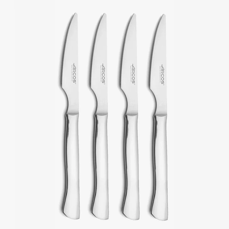 Juego 4 pzas. Cuchillos Chuleteros Monoblock Filo Liso