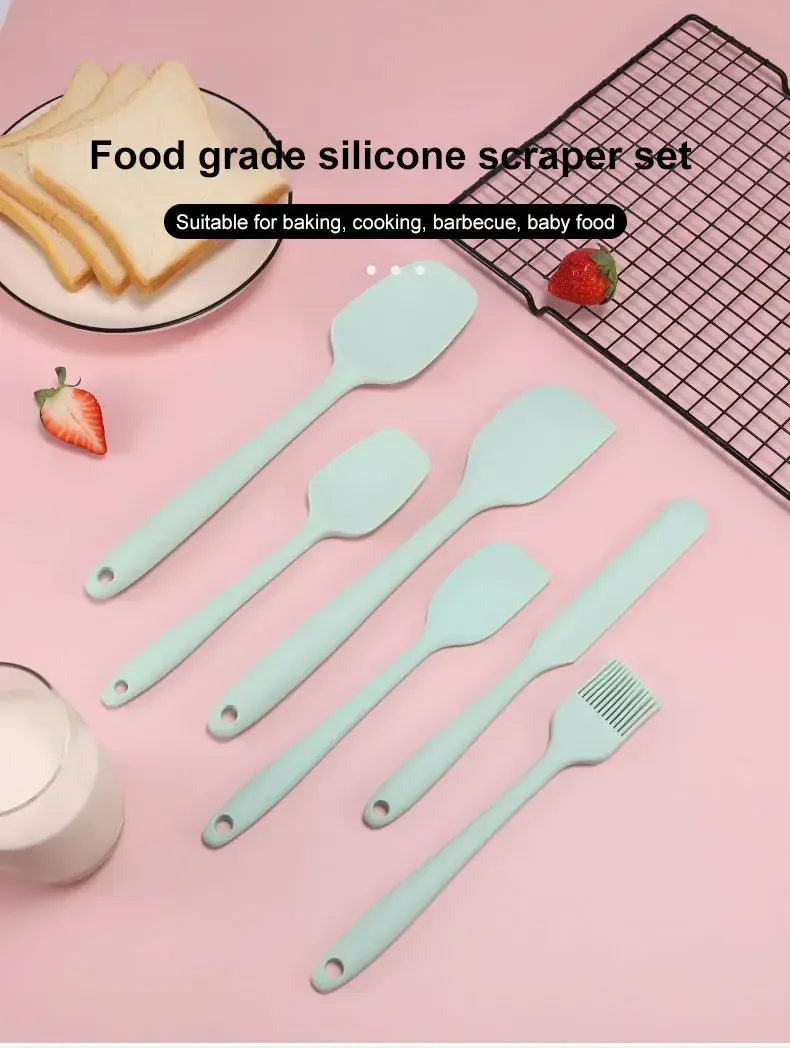 Set Ustensiles Silicone 6 pièces pour Pâtisserie | Résistants à la Chaleur