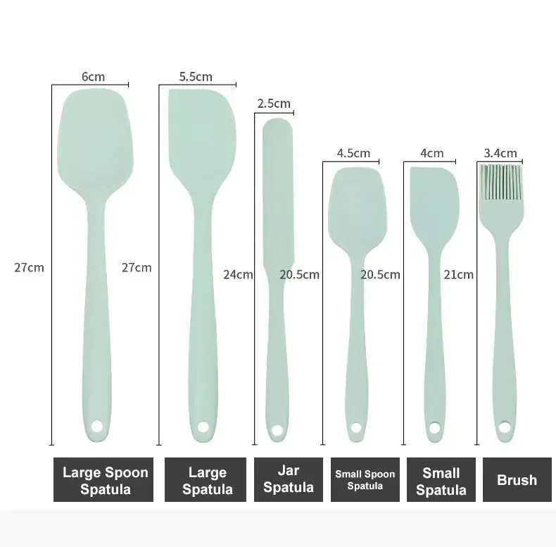 Set Ustensiles Silicone 6 pièces pour Pâtisserie | Résistants à la Chaleur