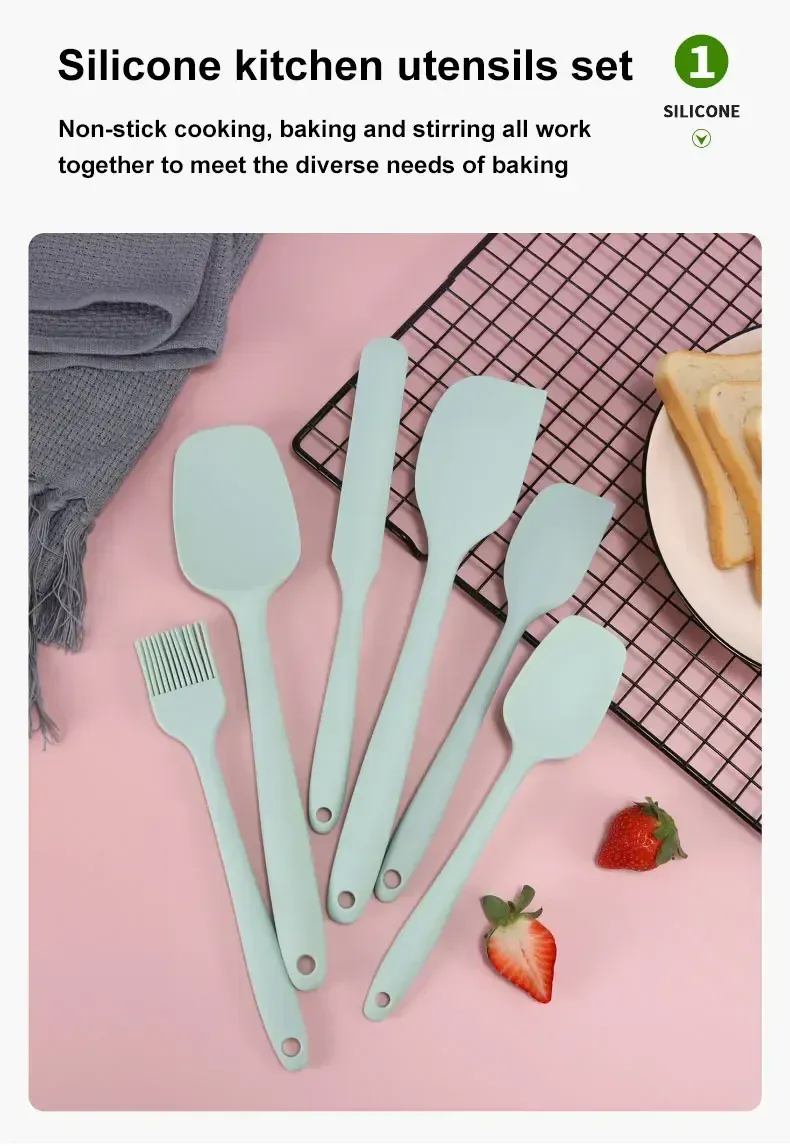 Set Ustensiles Silicone 6 pièces pour Pâtisserie | Résistants à la Chaleur