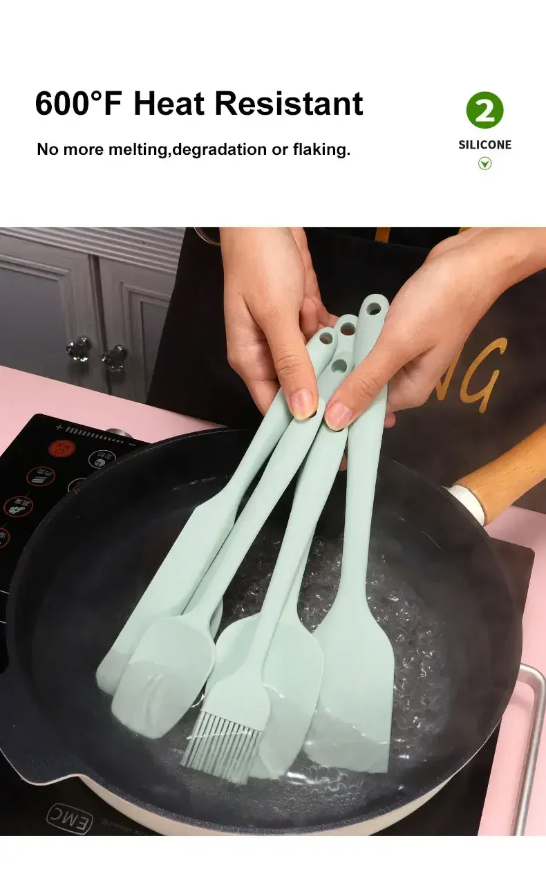 Set Ustensiles Silicone 6 pièces pour Pâtisserie | Résistants à la Chaleur