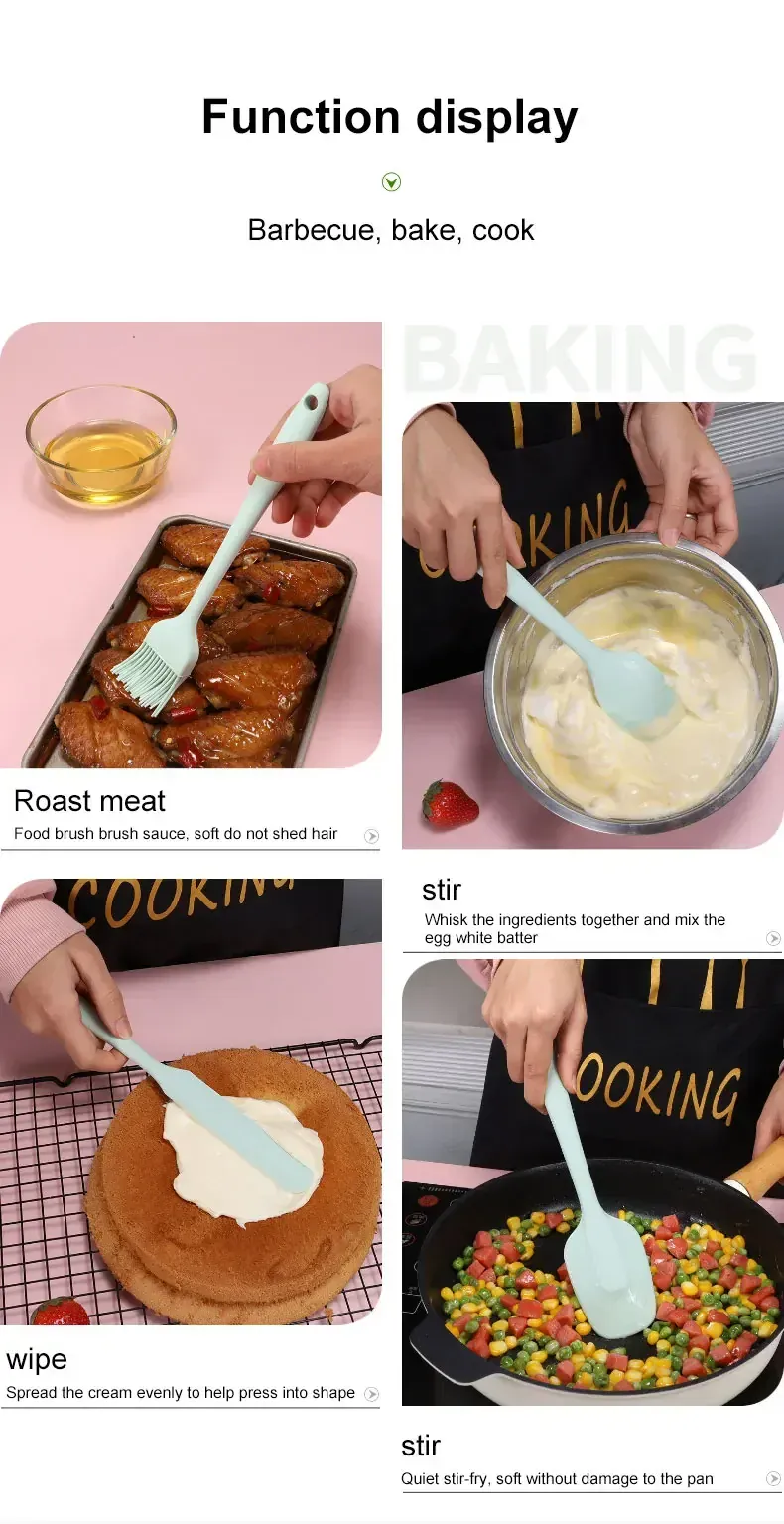 Set Ustensiles Silicone 6 pièces pour Pâtisserie | Résistants à la Chaleur