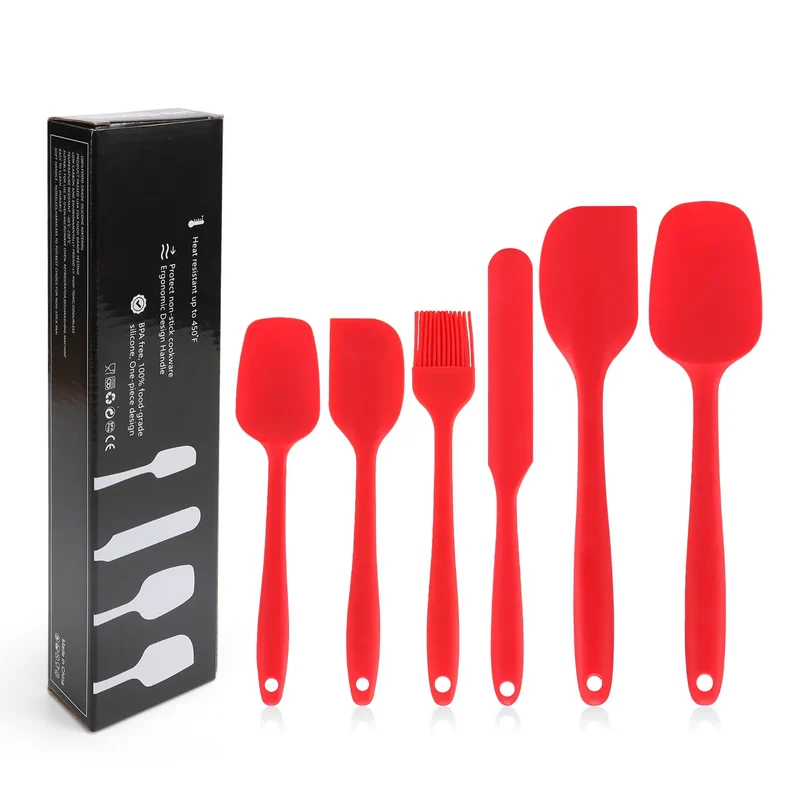 Set Ustensiles Silicone 6 pièces pour Pâtisserie | Résistants à la Chaleur