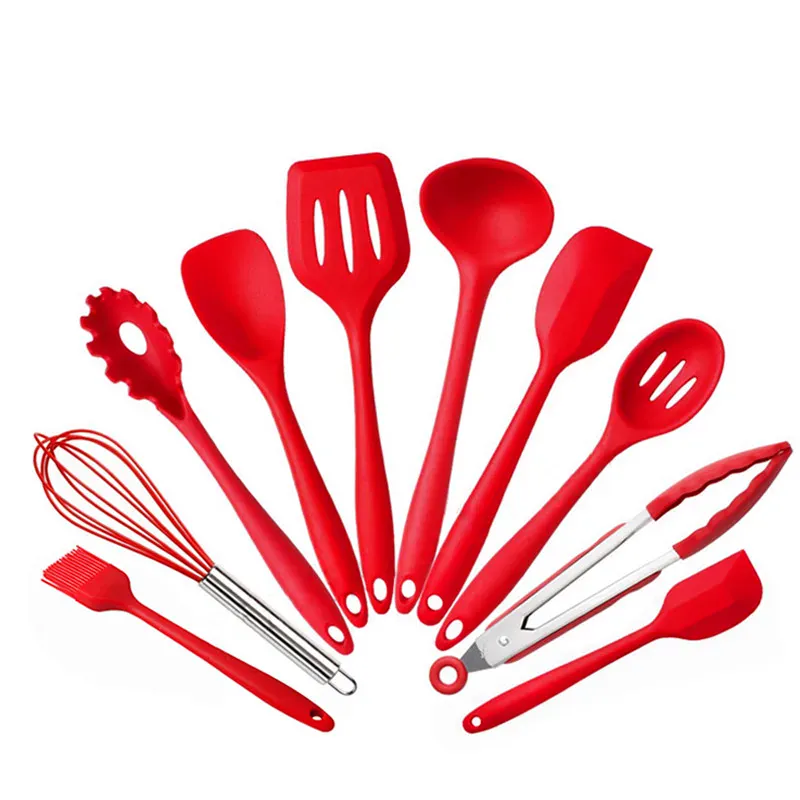 Set Ustensiles Silicone 10 pièces | Non-adhérent et résistant à la chaleur