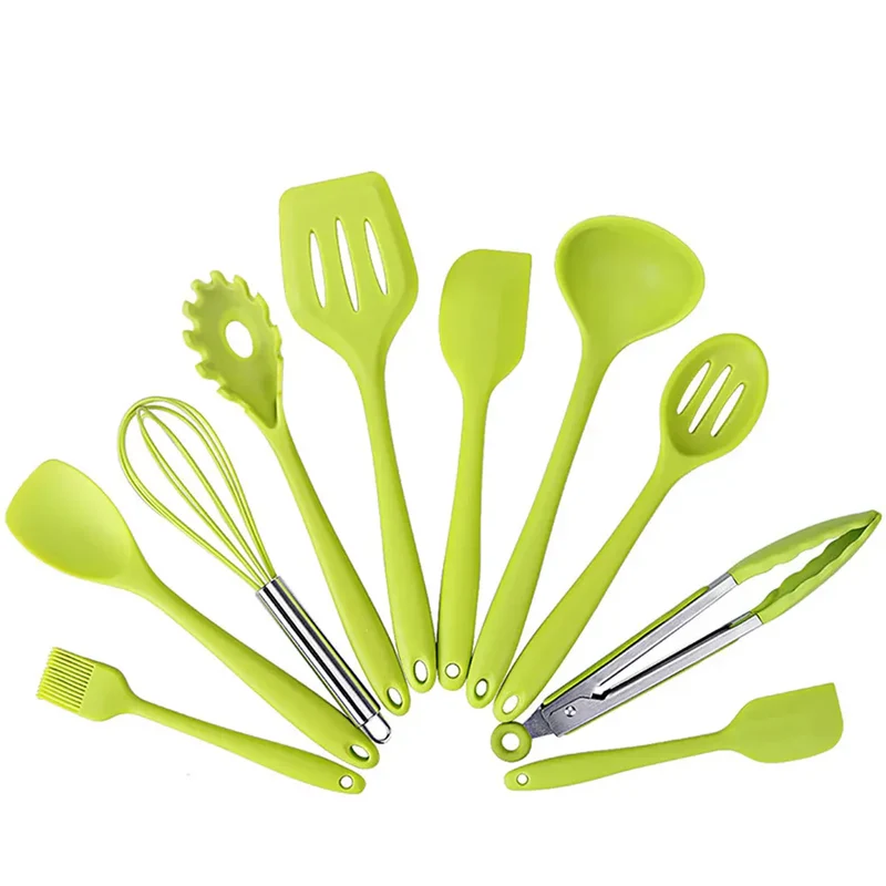 Set Ustensiles Silicone 10 pièces | Non-adhérent et résistant à la chaleur