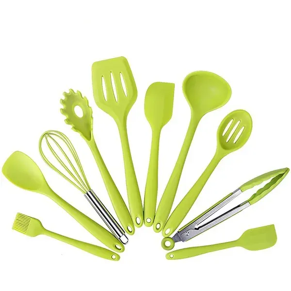 Set Ustensiles Silicone 10 pièces | Non-adhérent et résistant à la chaleur
