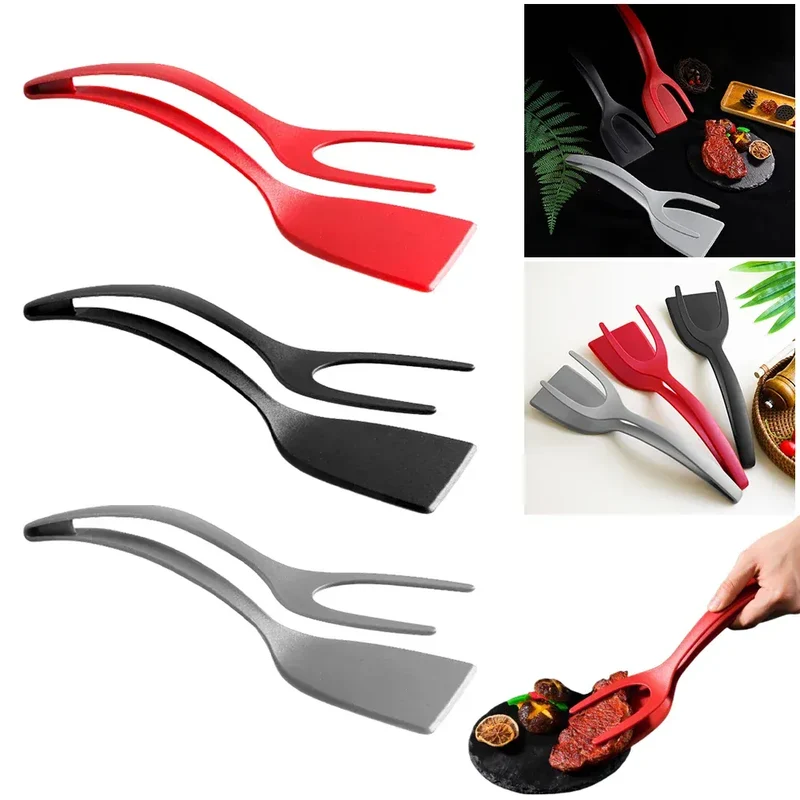 Spatule Silicone 2 en 1 Antidérappante pour œufs et crêpes