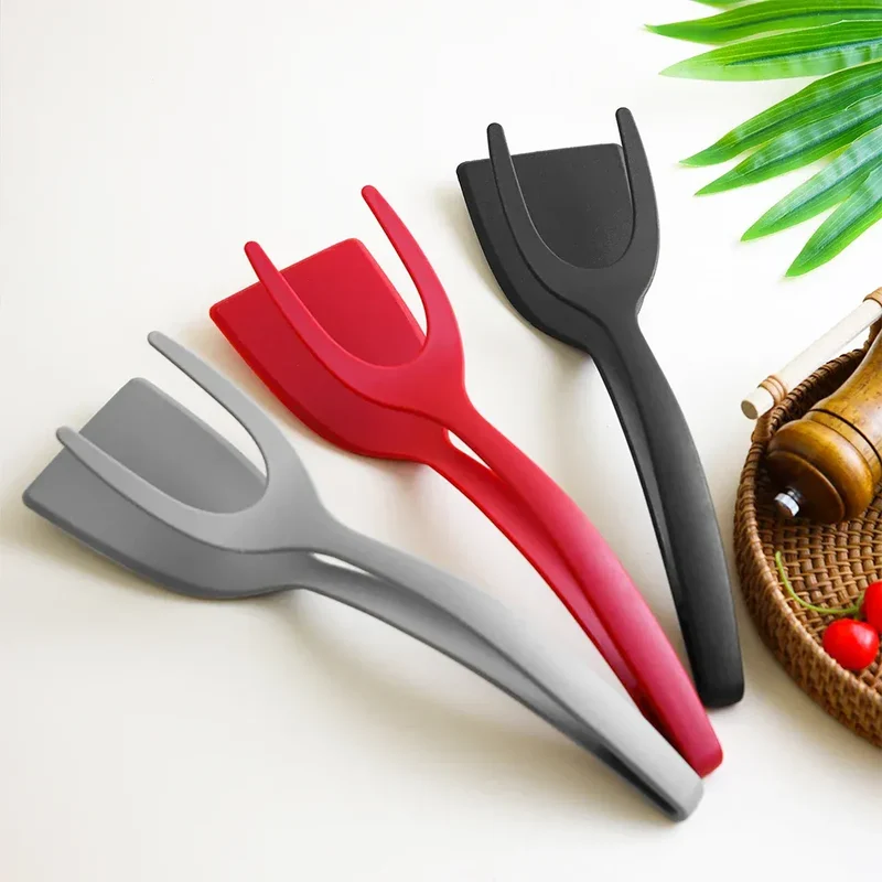 Spatule Silicone 2 en 1 Antidérappante pour œufs et crêpes