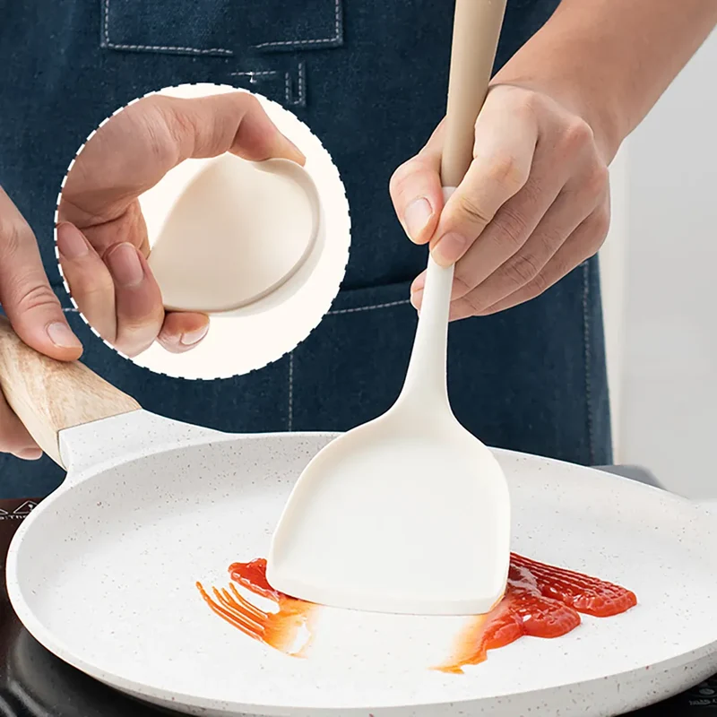 Set Ustensiles Silicone 4 pièces | Spatule Louche Cuillère à Soupe