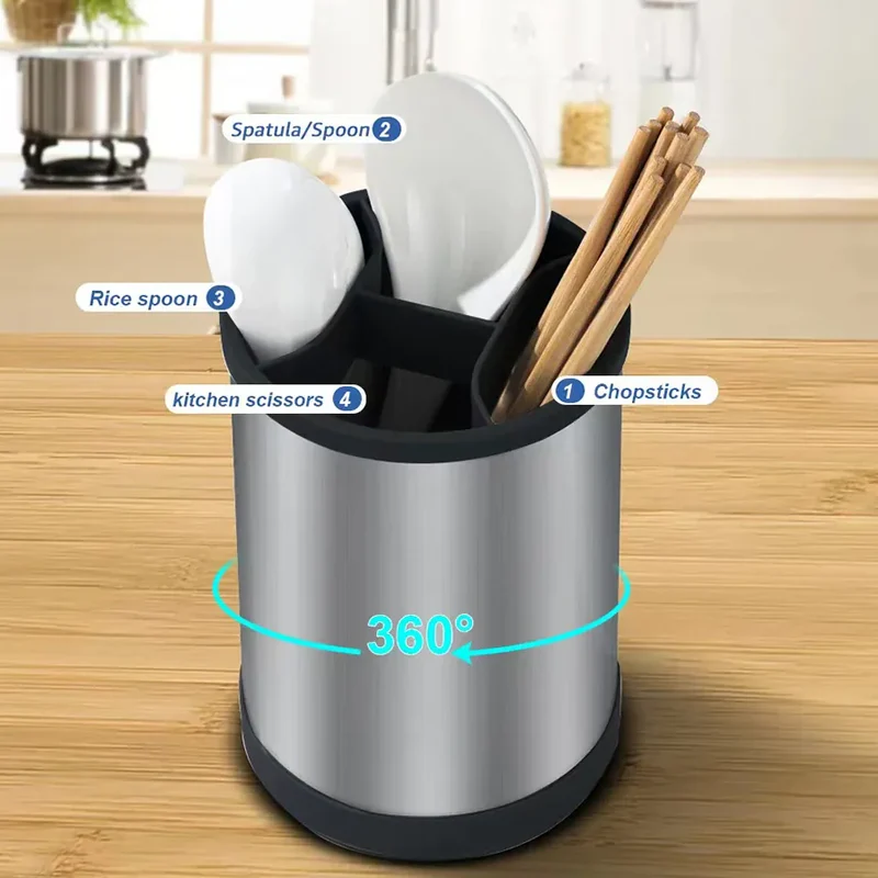 Set Ustensiles de Cuisine 6 pièces | Rangement Pratique et Rotatif