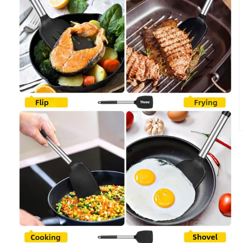 Set Spatules Silicone 1/2 pièces Résistantes à la Chaleur pour Cuisine