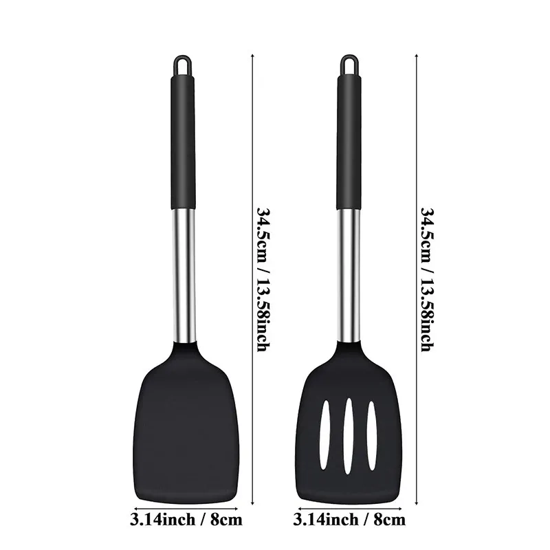 Set Spatules Silicone 1/2 pièces Résistantes à la Chaleur pour Cuisine