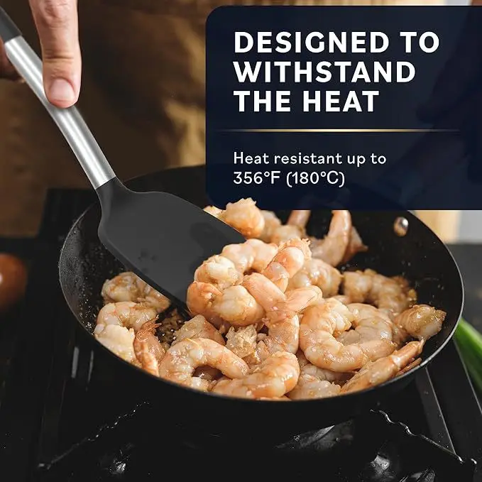Set Spatules Silicone 1/2 pièces Résistantes à la Chaleur pour Cuisine