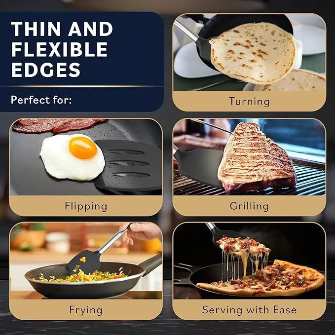 Set Spatules Silicone 1/2 pièces Résistantes à la Chaleur pour Cuisine