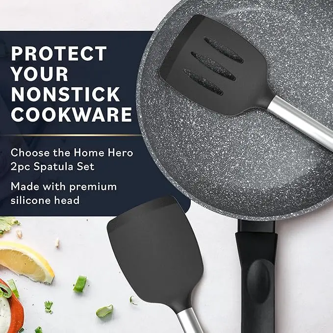 Set Spatules Silicone 1/2 pièces Résistantes à la Chaleur pour Cuisine