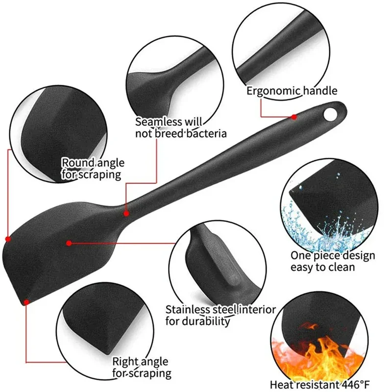 Set Spatules Silicone 6 Pieces | Résistantes à la Chaleur et Antiadhésives