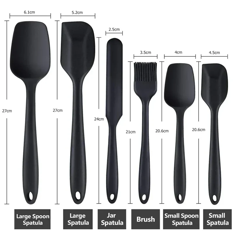 Set Spatules Silicone 6 Pieces | Résistantes à la Chaleur et Antiadhésives