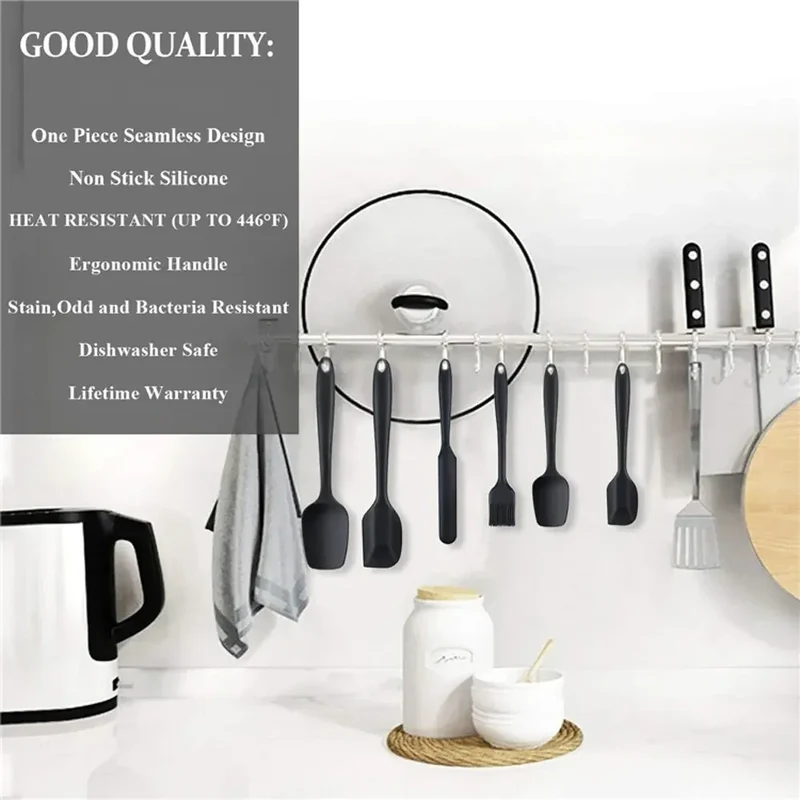 Set Spatules Silicone 6 Pieces | Résistantes à la Chaleur et Antiadhésives