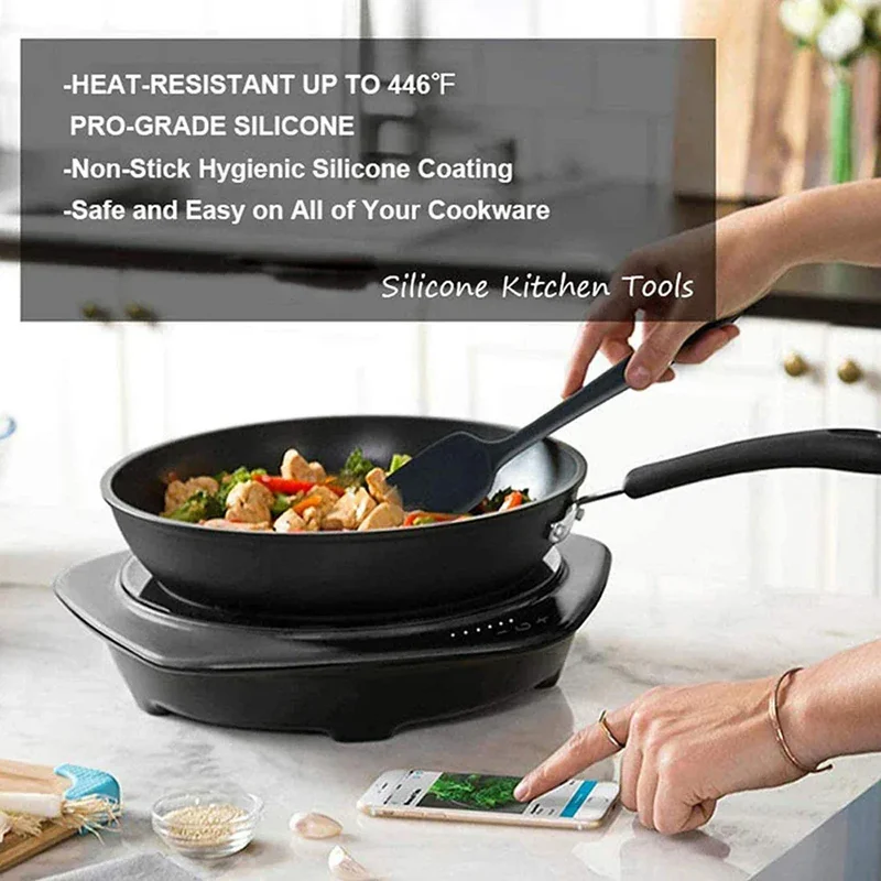 Set Spatules Silicone 6 Pieces | Résistantes à la Chaleur et Antiadhésives